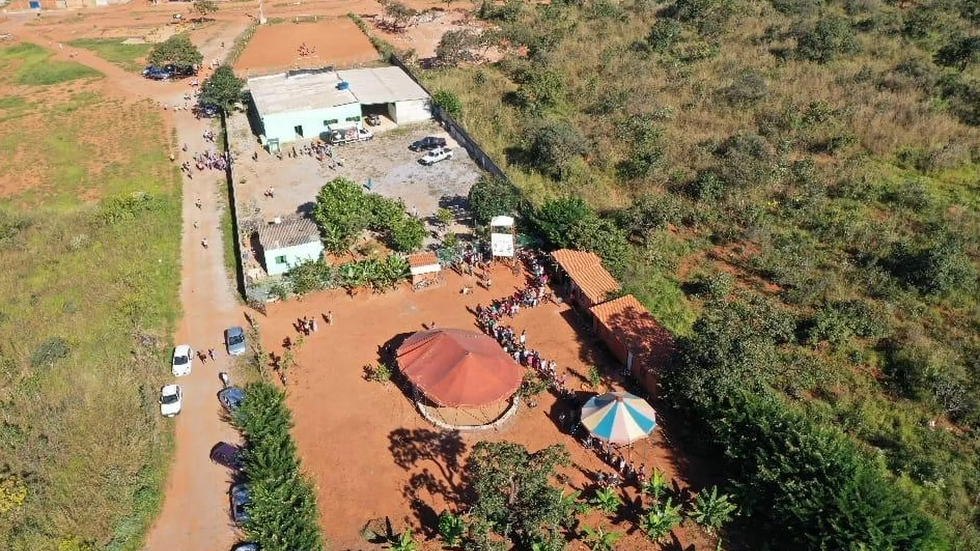 Vista aérea da sede da APB no Itapoã, primeira imagem do vídeo de apresentação.